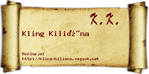 Kling Kiliána névjegykártya