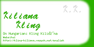 kiliana kling business card